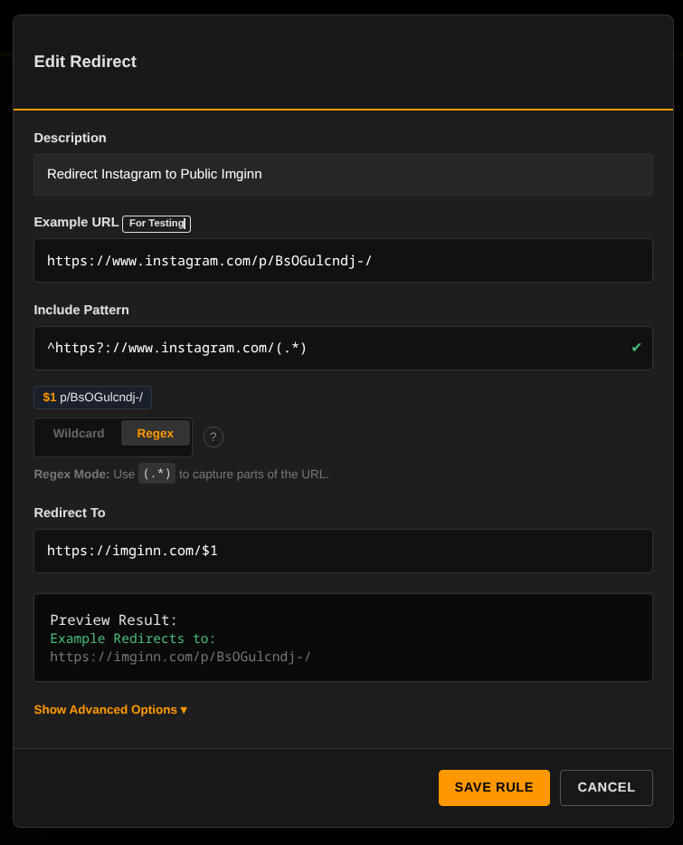 Advanced Rule Editor